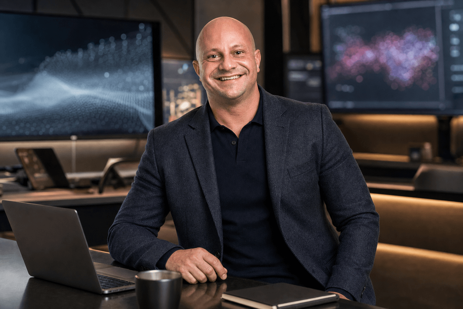 Brynn Bendixen at his desk in Witbank, South Africa
